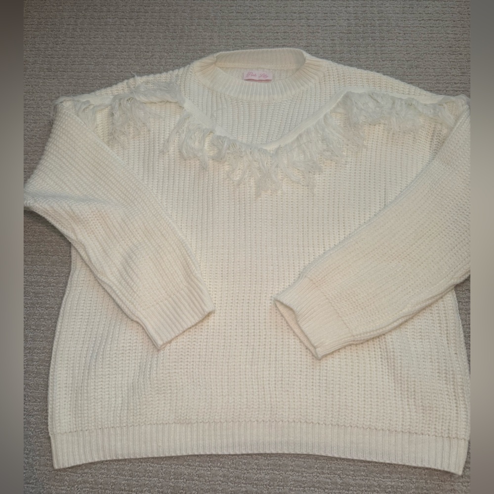 Pink Lily size small white/light cream chunky sweater